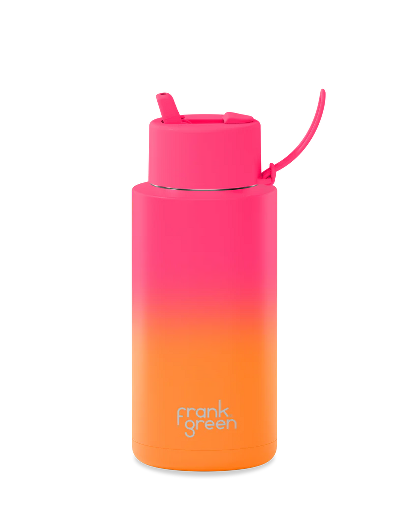 Frank Green ~Gradient ceramic reusable bottle 34oz Summer Sunset