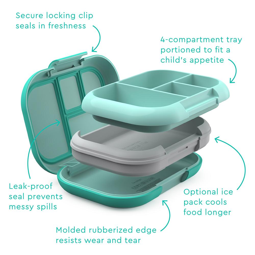 Kids Leak Proof Bento Lunch Boxes with Removable Ice Pack Blue – Happy Kid  AU