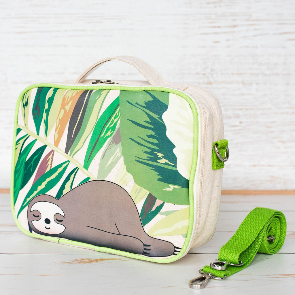 Green Essential Organic Cotton Insulated lunch box - Sloth