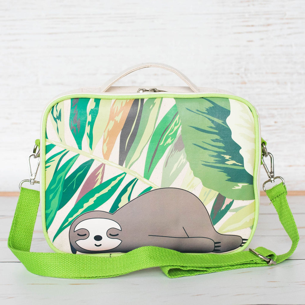 Green Essential Organic Cotton Insulated lunch box - Sloth