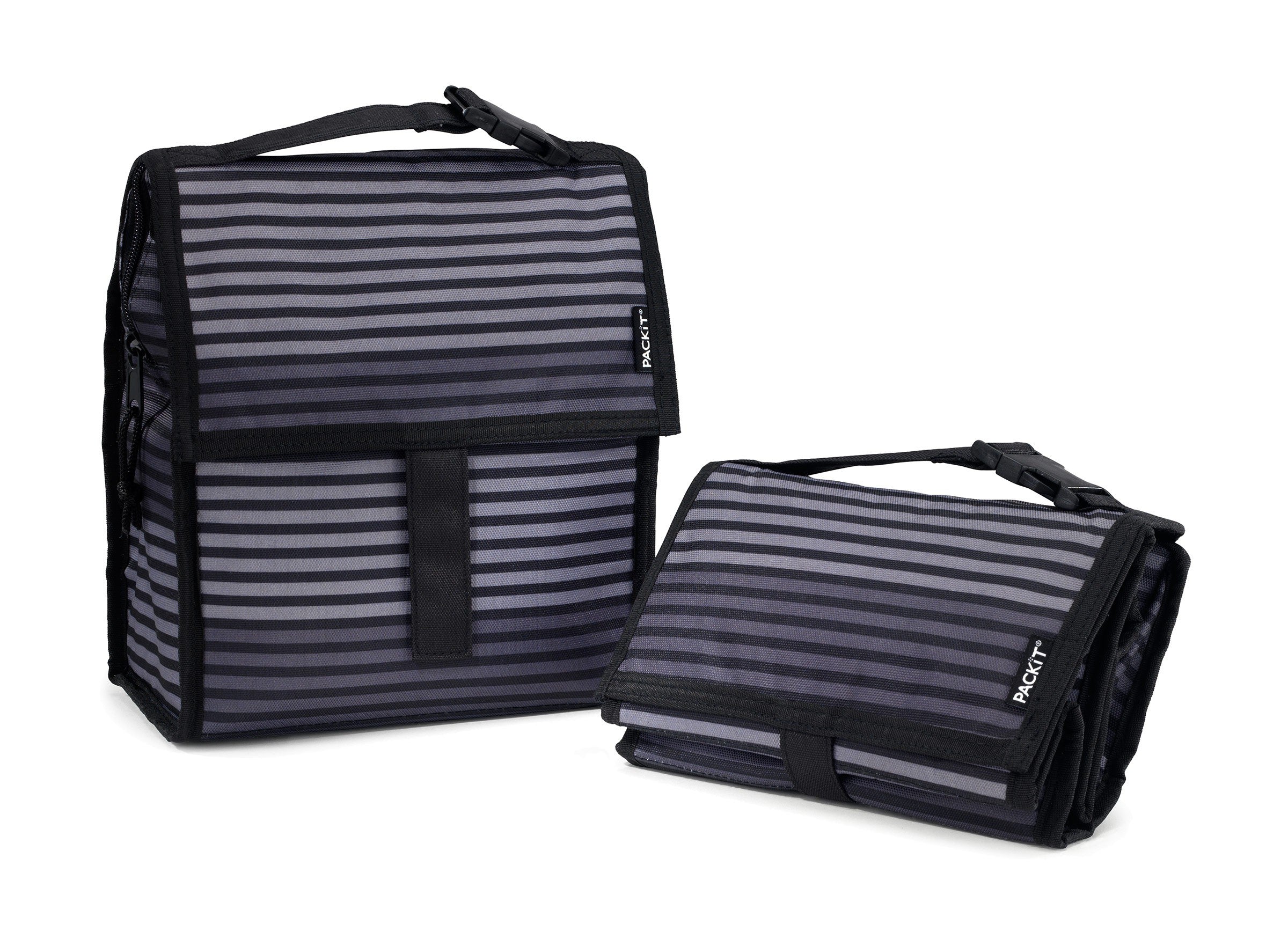 PackIt Freezable Lunch Bag, Gray Stripes, Built with EcoFreeze Technology,  Foldable, Reusable, Zip a…See more PackIt Freezable Lunch Bag, Gray