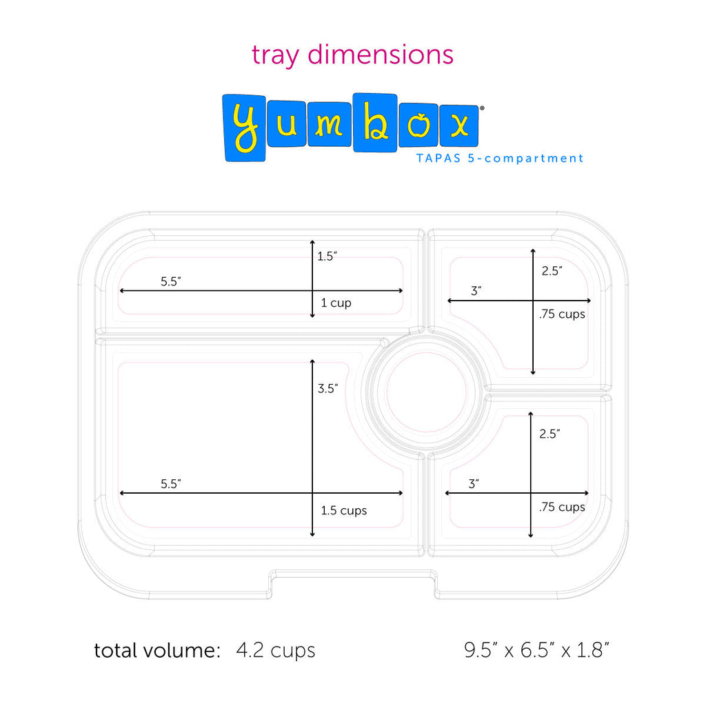 Yumbox Tapas (4 compartment) ~Capri Pink with Rainbow Tray ( Pre-order, ETA mid Jan)